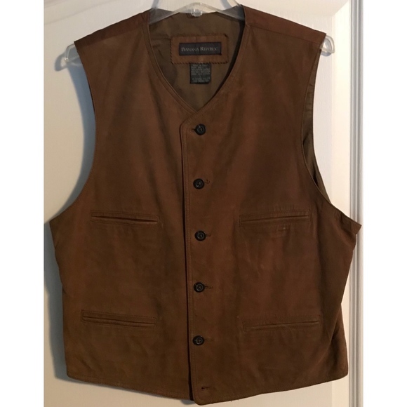 BANANA REPUBLIC Vintage Leather Vest, L - Picture 1 of 5